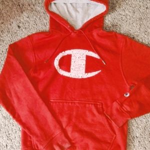 Authentic Men's Champion Hooded Sweatshirt with Large Logo